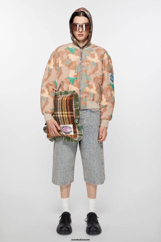 Acne Studios Lisätarvikkeet ruskea/vihreä 0VF2B633 ruudullinen tyyny