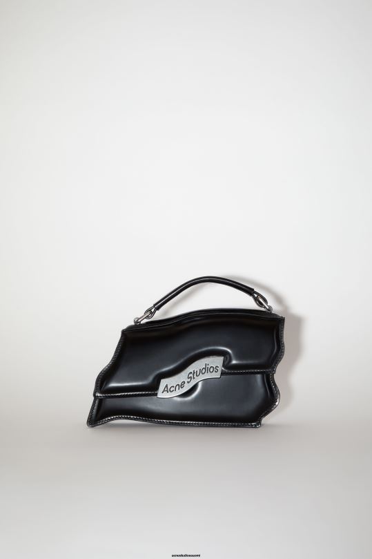 Acne Studios Lisätarvikkeet musta 0VF2B475 vääristymä aaltoileva minilaukku