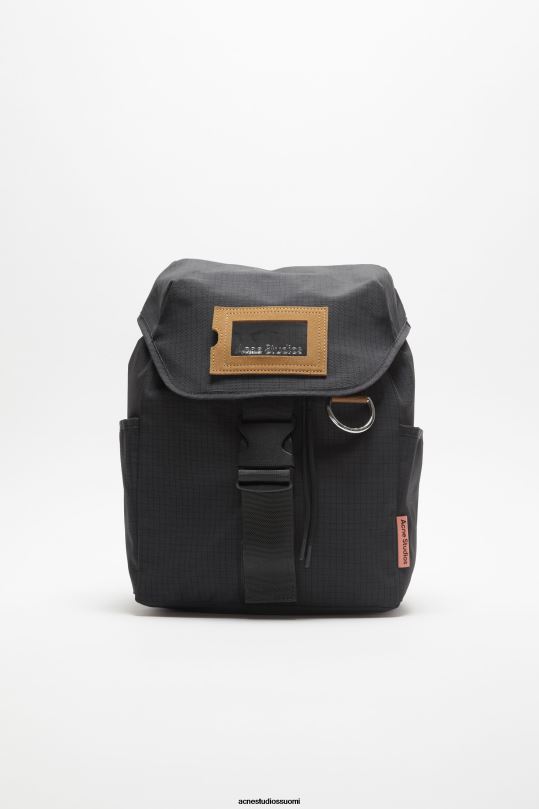 Acne Studios Lisätarvikkeet musta 0VF2B506 ripstop nylon reppu