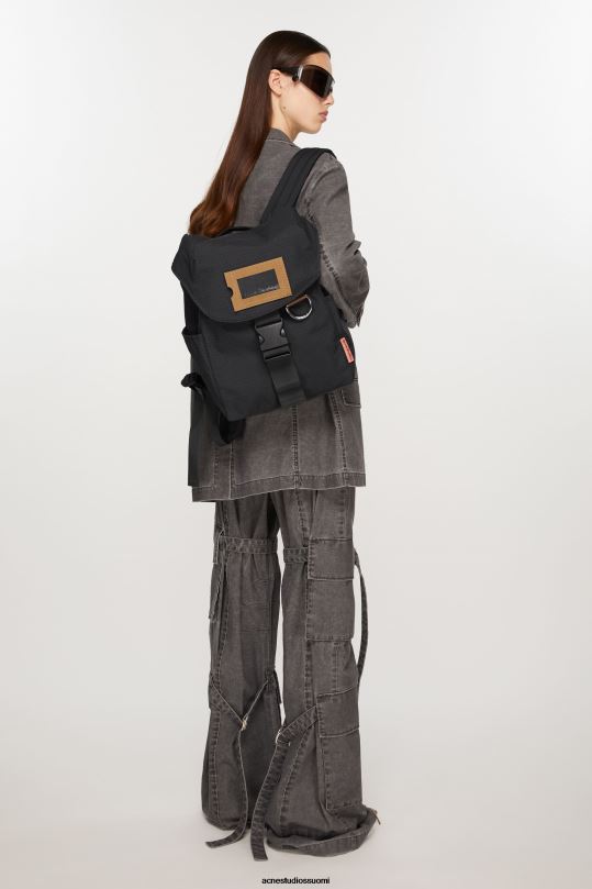 Acne Studios Lisätarvikkeet musta 0VF2B506 ripstop nylon reppu