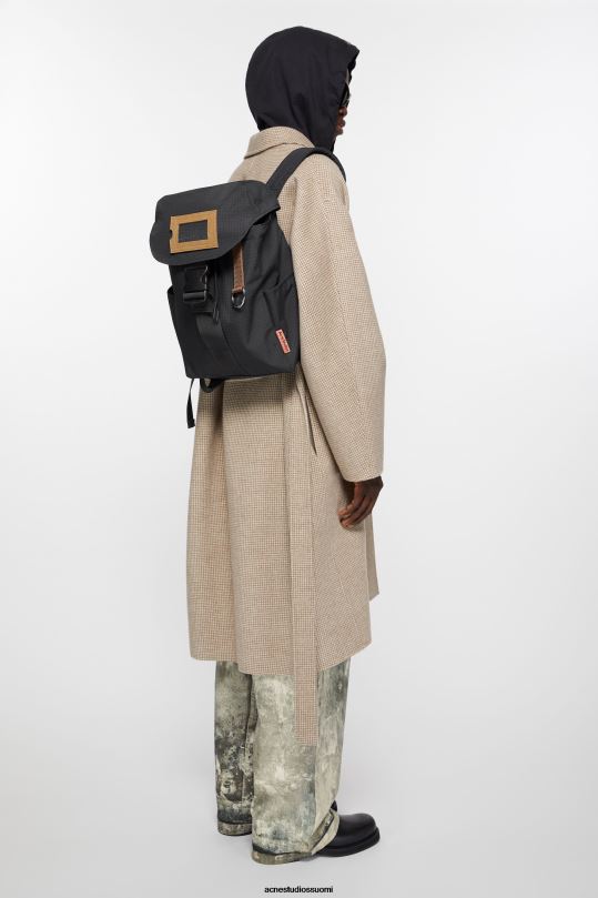 Acne Studios Lisätarvikkeet musta 0VF2B506 ripstop nylon reppu