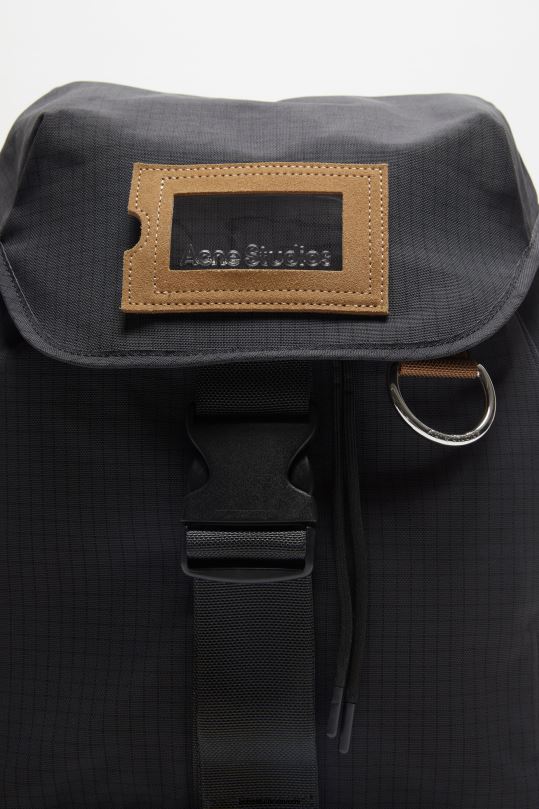 Acne Studios Lisätarvikkeet musta 0VF2B506 ripstop nylon reppu