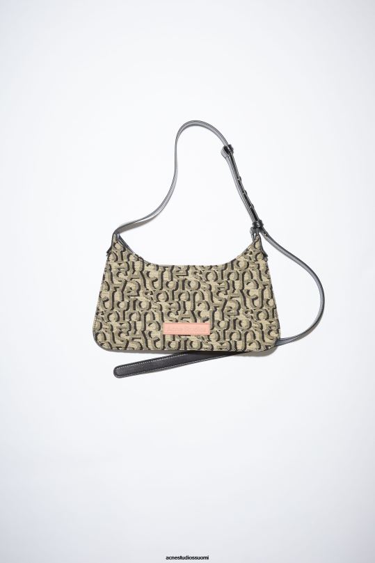 Acne Studios Lisätarvikkeet beige/musta 0VF2B794 platt mini olkalaukku