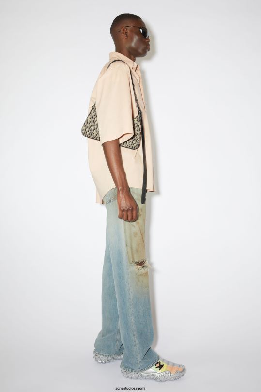 Acne Studios Lisätarvikkeet beige/musta 0VF2B794 platt mini olkalaukku