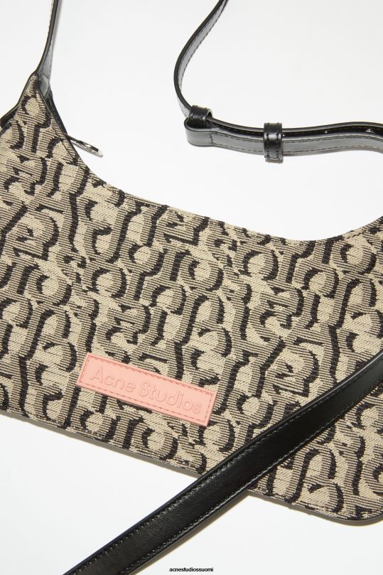 Acne Studios Lisätarvikkeet beige/musta 0VF2B794 platt mini olkalaukku