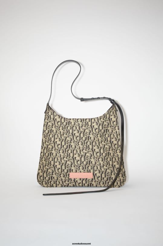 Acne Studios Lisätarvikkeet beige/musta 0VF2B796 platt olkalaukku