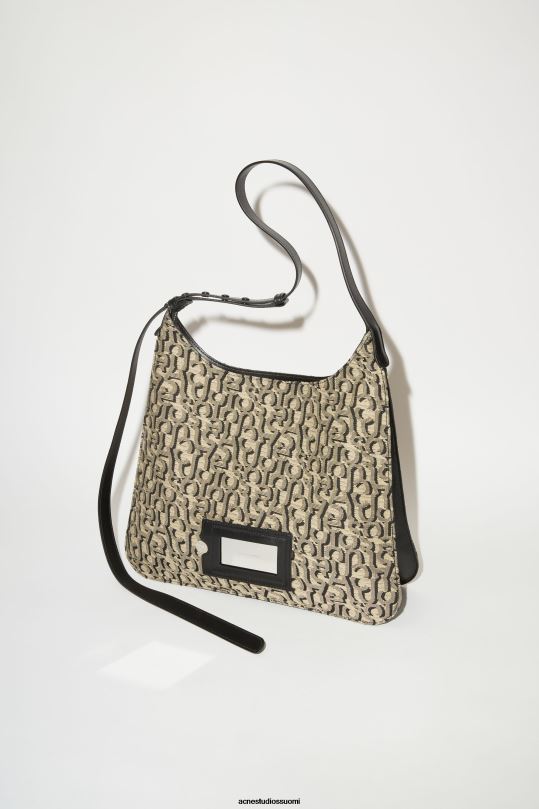 Acne Studios Lisätarvikkeet beige/musta 0VF2B796 platt olkalaukku
