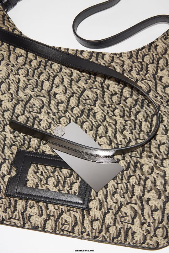 Acne Studios Lisätarvikkeet beige/musta 0VF2B796 platt olkalaukku