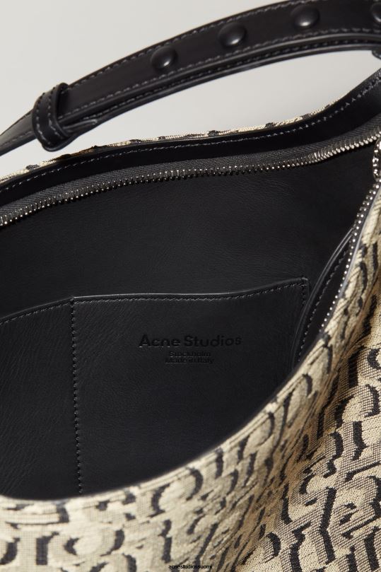 Acne Studios Lisätarvikkeet beige/musta 0VF2B796 platt olkalaukku