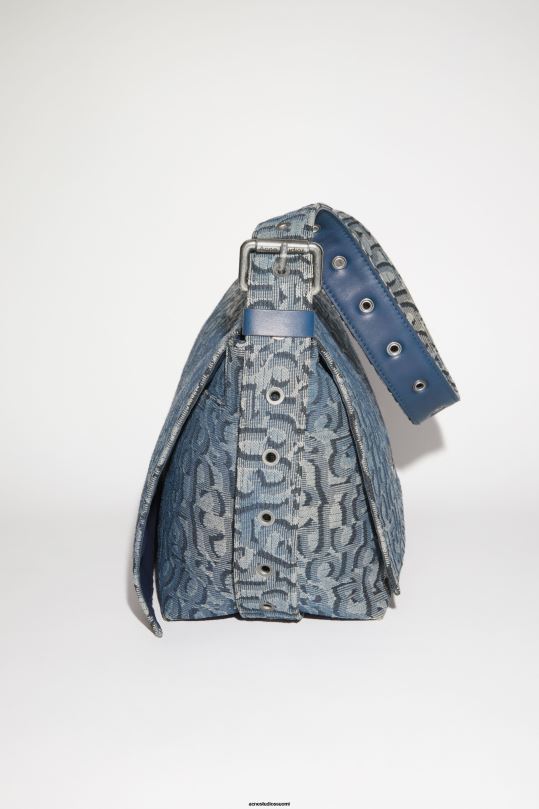 Acne Studios Lisätarvikkeet denim sininen 0VF2B557 monogrammi olkalaukku runway show