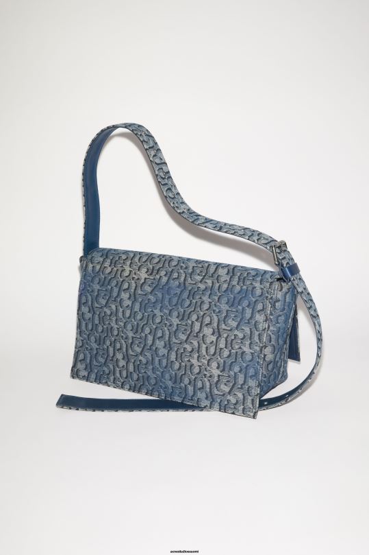 Acne Studios Lisätarvikkeet denim sininen 0VF2B557 monogrammi olkalaukku runway show