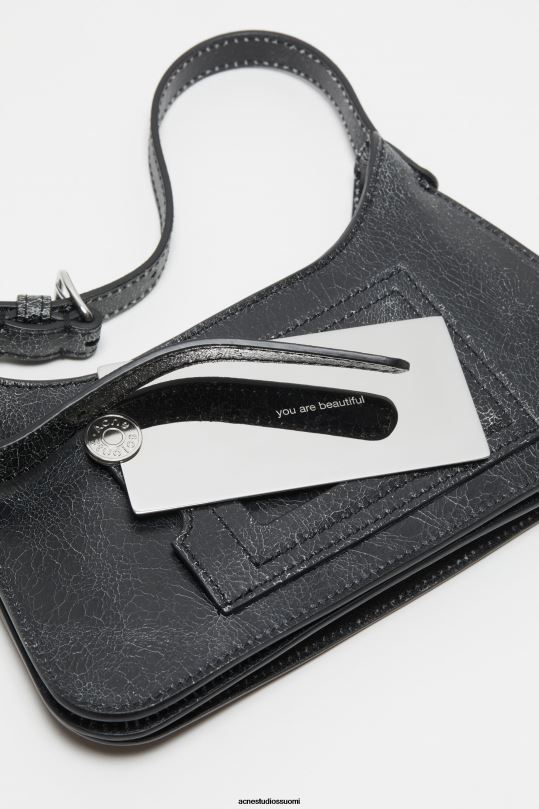 Acne Studios Lisätarvikkeet musta 0VF2B465 platt micro olkalaukku