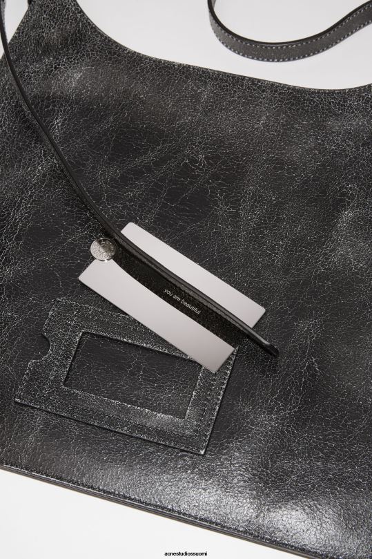 Acne Studios Lisätarvikkeet musta 0VF2B484 platt olkalaukku