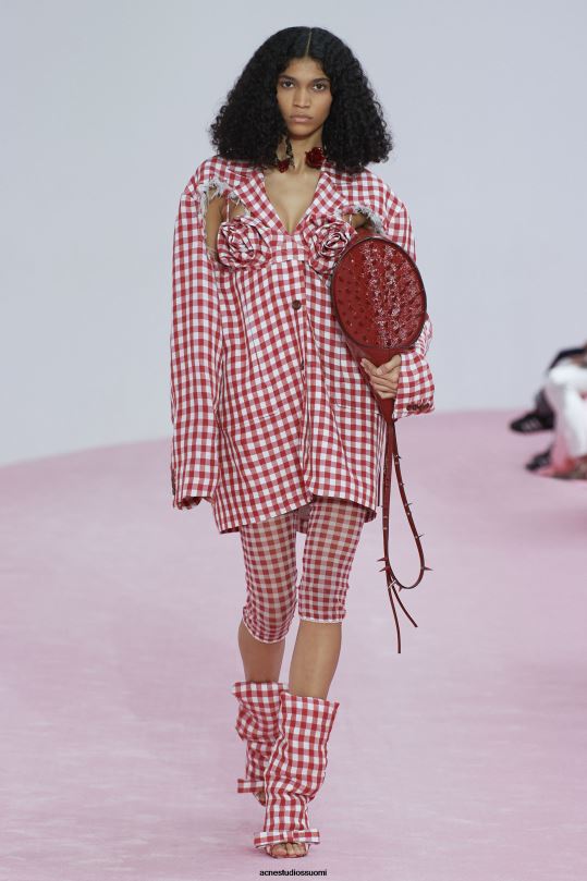 Acne Studios Lisätarvikkeet punainen 0VF2B756 piikki olkalaukku