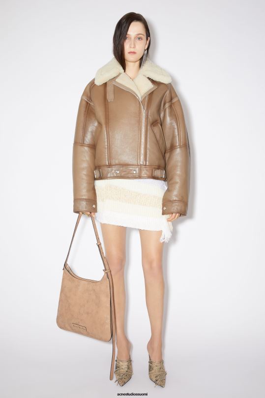 Acne Studios Lisätarvikkeet tumma beige 0VF2B669 platt olkalaukku