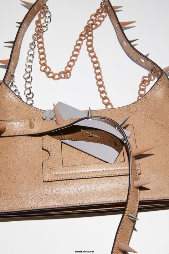 Acne Studios Lisätarvikkeet tumma beige 0VF2B670 platt spike mini olkalaukku
