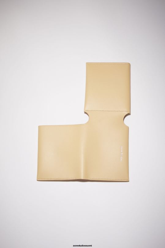 Acne Studios Lisätarvikkeet dyyni beige 0VF2B752 nahkainen kolmiosainen lompakko