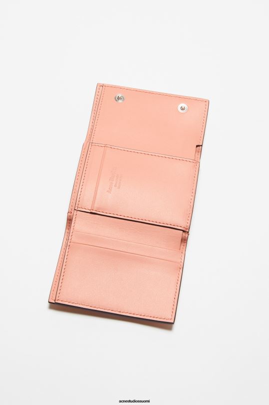 Acne Studios Lisätarvikkeet lohen pinkki 0VF2B859 kolminkertainen nahkalompakko