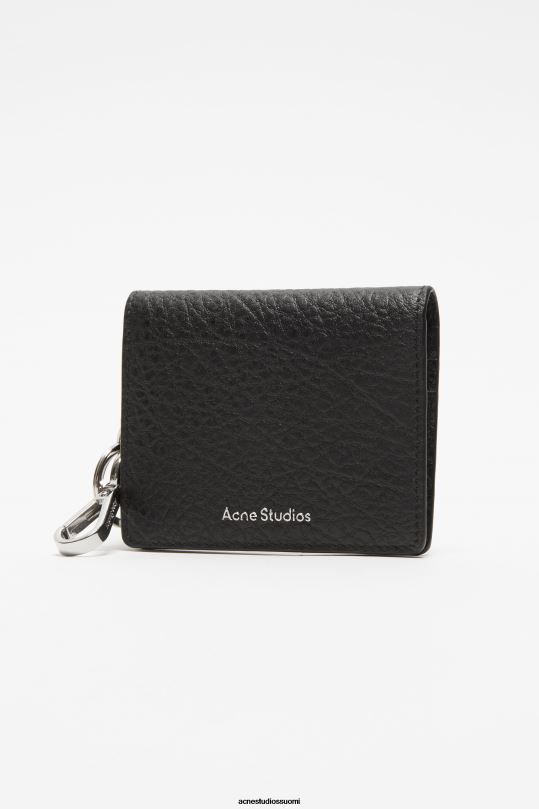 Acne Studios Lisätarvikkeet musta 0VF2B457 taitettu nahkalompakko