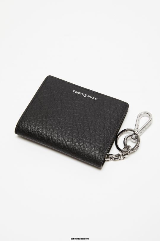 Acne Studios Lisätarvikkeet musta 0VF2B457 taitettu nahkalompakko