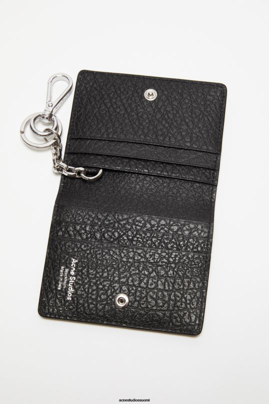 Acne Studios Lisätarvikkeet musta 0VF2B457 taitettu nahkalompakko