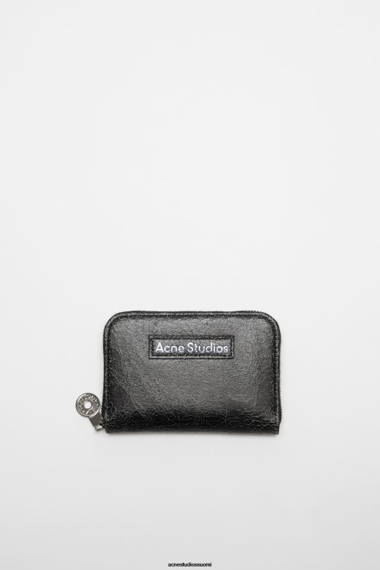 Acne Studios Lisätarvikkeet musta 0VF2B466 nahkainen vetoketjullinen lompakko