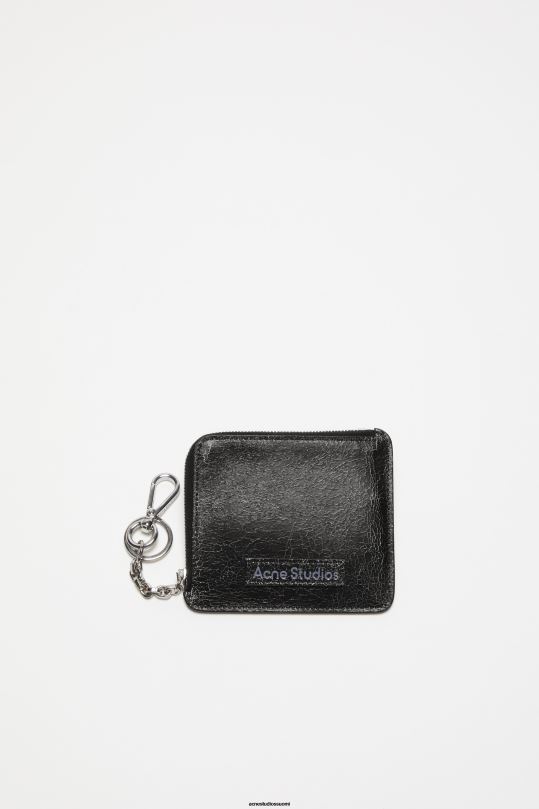 Acne Studios Lisätarvikkeet musta 0VF2B468 vetoketjullinen nahkalompakko