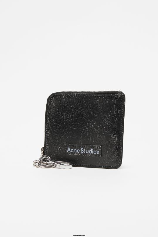 Acne Studios Lisätarvikkeet musta 0VF2B468 vetoketjullinen nahkalompakko