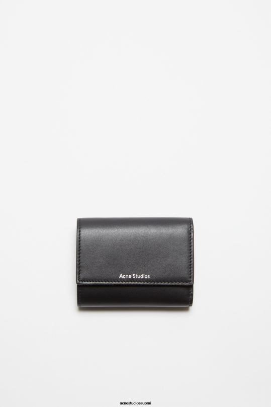 Acne Studios Lisätarvikkeet musta 0VF2B476 kolminkertainen nahkalompakko