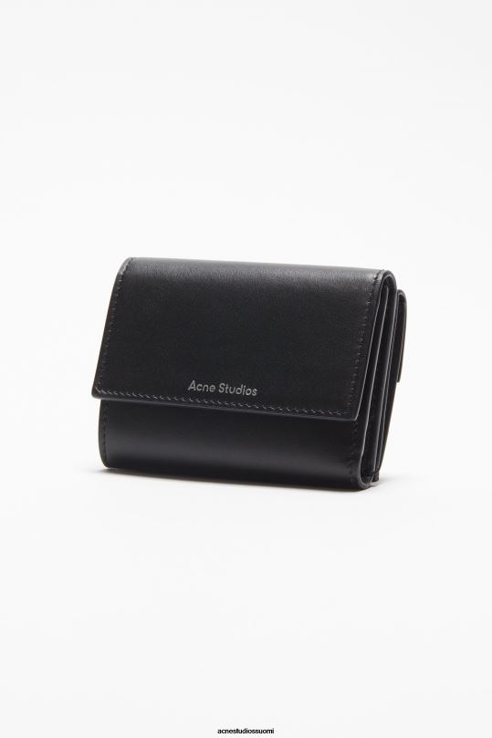 Acne Studios Lisätarvikkeet musta 0VF2B476 kolminkertainen nahkalompakko