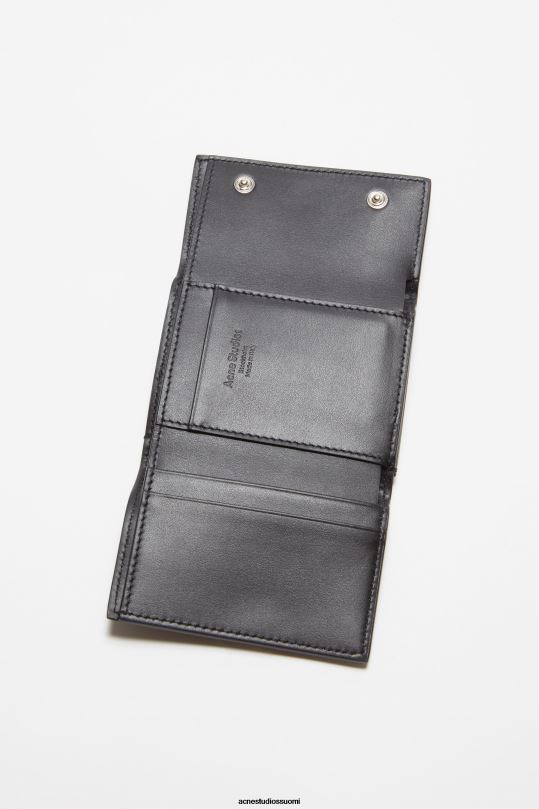 Acne Studios Lisätarvikkeet musta 0VF2B476 kolminkertainen nahkalompakko