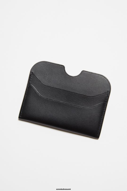 Acne Studios Lisätarvikkeet musta 0VF2B510 nahkainen korttiteline