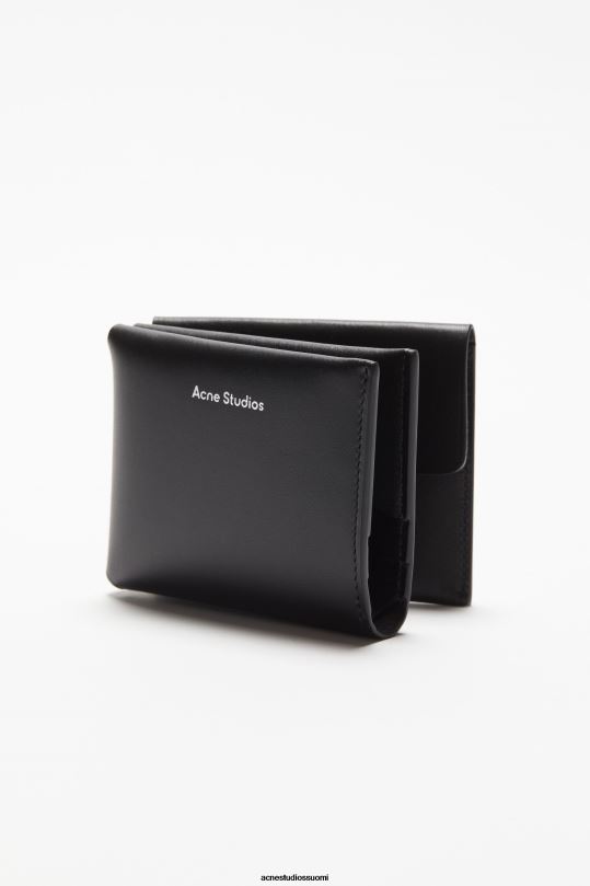 Acne Studios Lisätarvikkeet musta 0VF2B524 nahkainen kolmiosainen lompakko