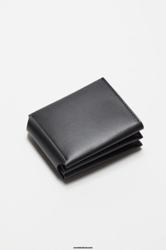 Acne Studios Lisätarvikkeet musta 0VF2B524 nahkainen kolmiosainen lompakko