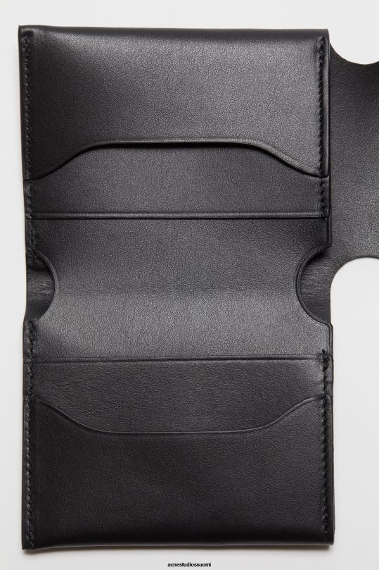 Acne Studios Lisätarvikkeet musta 0VF2B524 nahkainen kolmiosainen lompakko