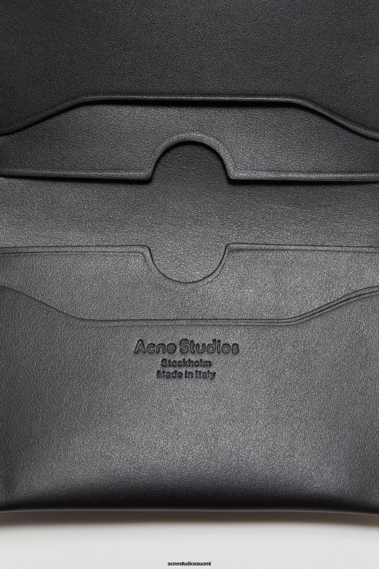 Acne Studios Lisätarvikkeet musta 0VF2B525 taitettu nahkalompakko