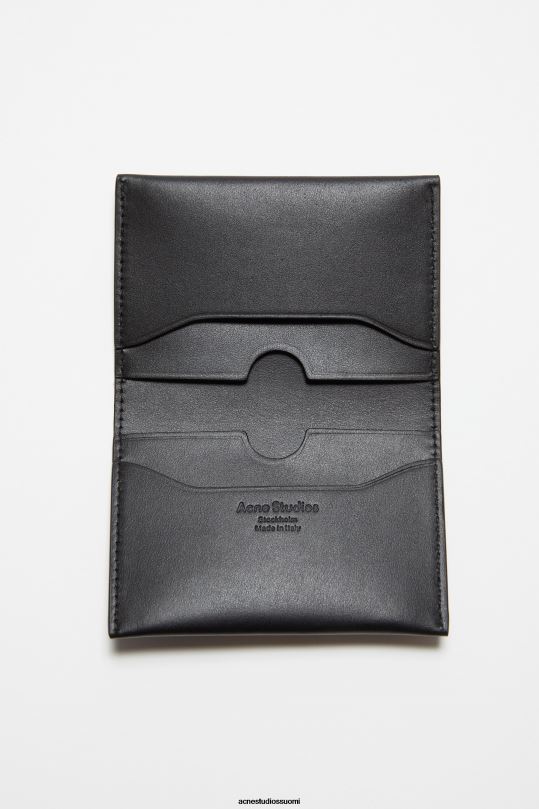 Acne Studios Lisätarvikkeet musta 0VF2B525 taitettu nahkalompakko