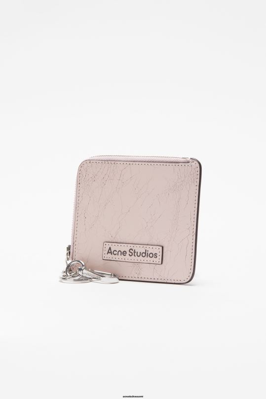 Acne Studios Lisätarvikkeet pastelli pinkki 0VF2B840 vetoketjullinen nahkalompakko