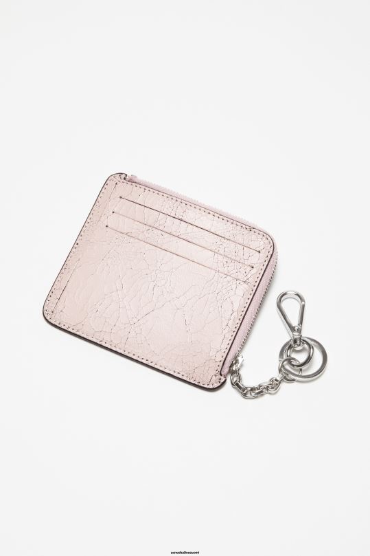Acne Studios Lisätarvikkeet pastelli pinkki 0VF2B840 vetoketjullinen nahkalompakko