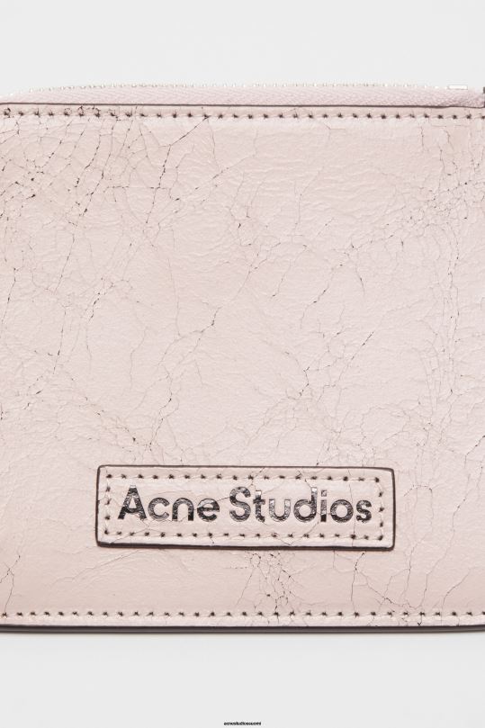 Acne Studios Lisätarvikkeet pastelli pinkki 0VF2B840 vetoketjullinen nahkalompakko
