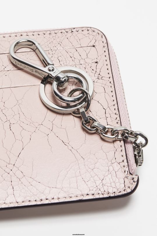Acne Studios Lisätarvikkeet pastelli pinkki 0VF2B840 vetoketjullinen nahkalompakko