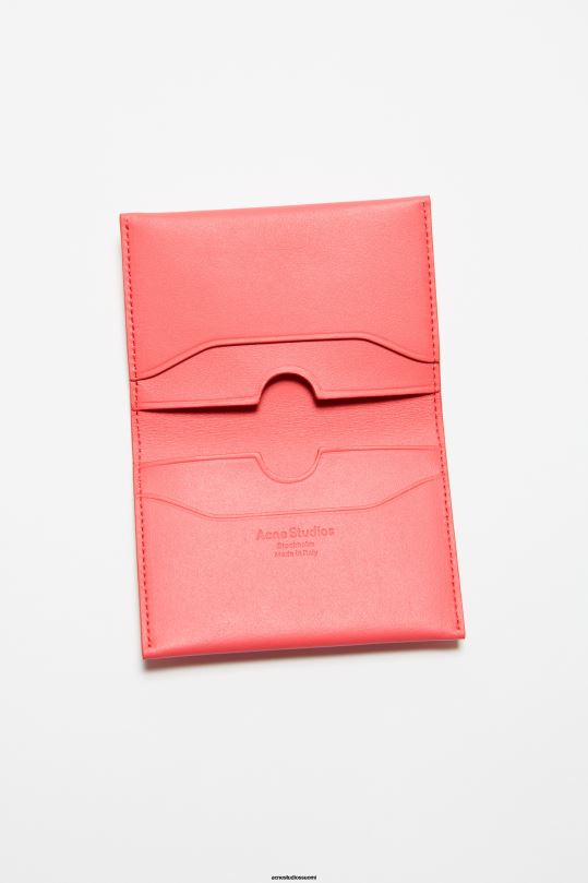 Acne Studios Lisätarvikkeet sähköinen pinkki 0VF2B803 taitettu nahkalompakko