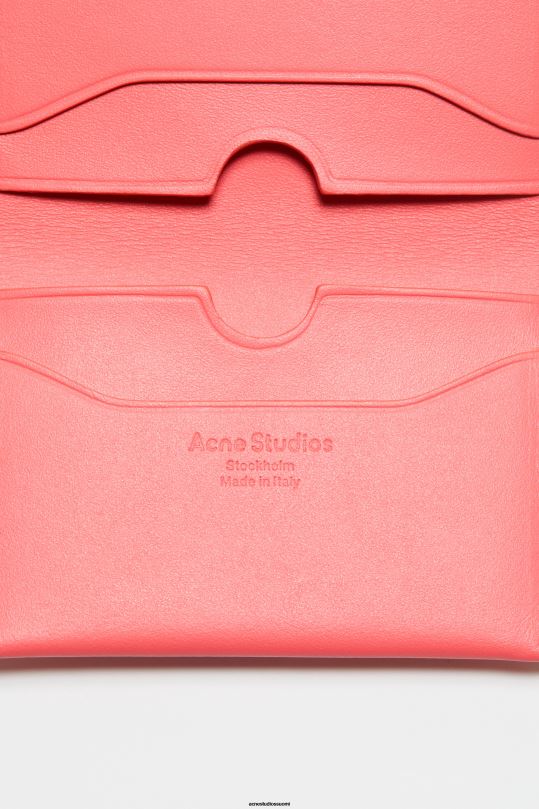 Acne Studios Lisätarvikkeet sähköinen pinkki 0VF2B803 taitettu nahkalompakko