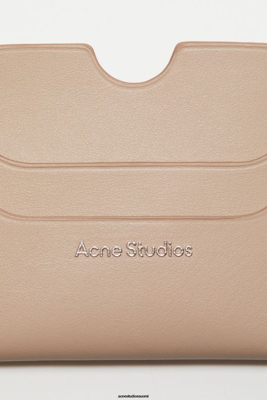 Acne Studios Lisätarvikkeet taupe beige 0VF2B460 nahkainen korttiteline