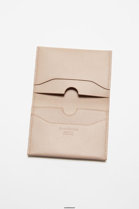 Acne Studios Lisätarvikkeet taupe beige 0VF2B462 taitettu nahkalompakko