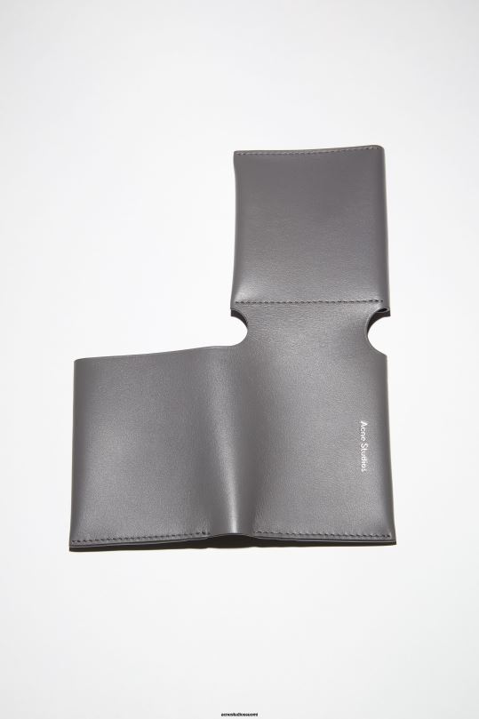 Acne Studios Lisätarvikkeet tummanharmaa 0VF2B594 nahkainen kolmiosainen lompakko