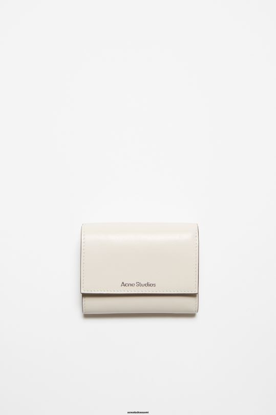 Acne Studios Lisätarvikkeet valkoinen musta 0VF2B816 kolminkertainen nahkalompakko