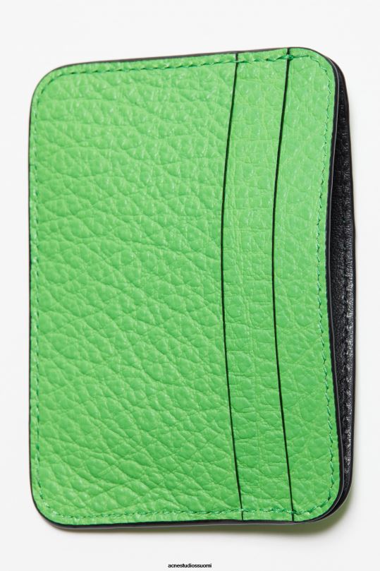 Acne Studios Lisätarvikkeet vihreä 0VF2B573 nahkainen korttiteline