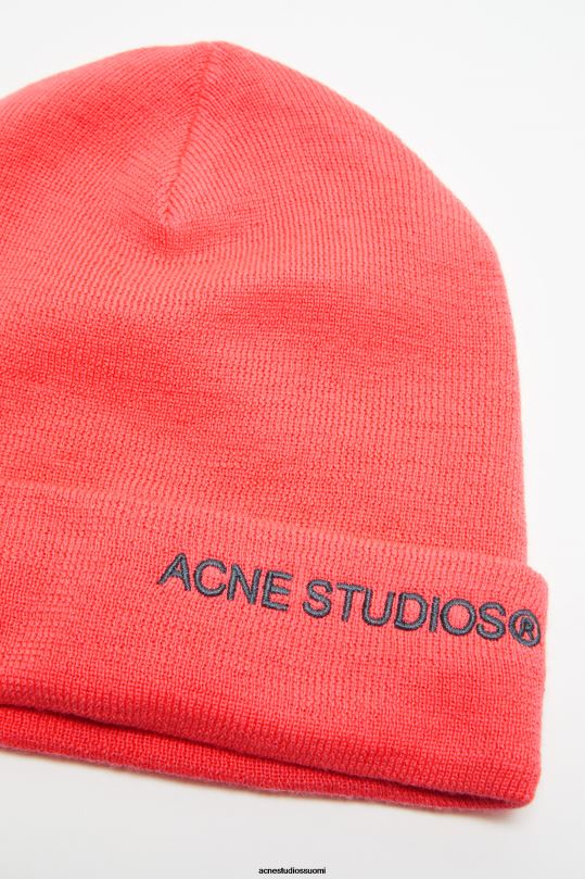 Acne Studios Lisätarvikkeet fluo pinkki 0VF2B782 brodeerattu logopipo