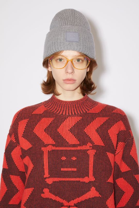 Acne Studios Lisätarvikkeet harmaa melansi 0VF2B612 iso kasvopipo logolla